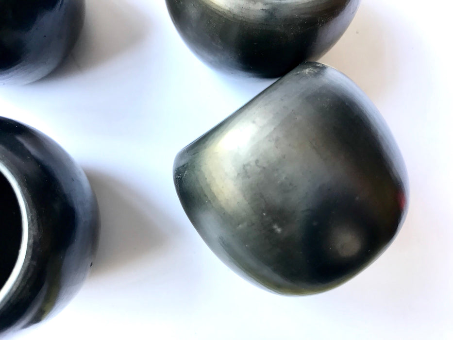 Black Clay Tequila/Mezcal Shot Glasses - Round