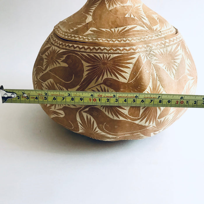 Natural Carved Gourd Tortillero