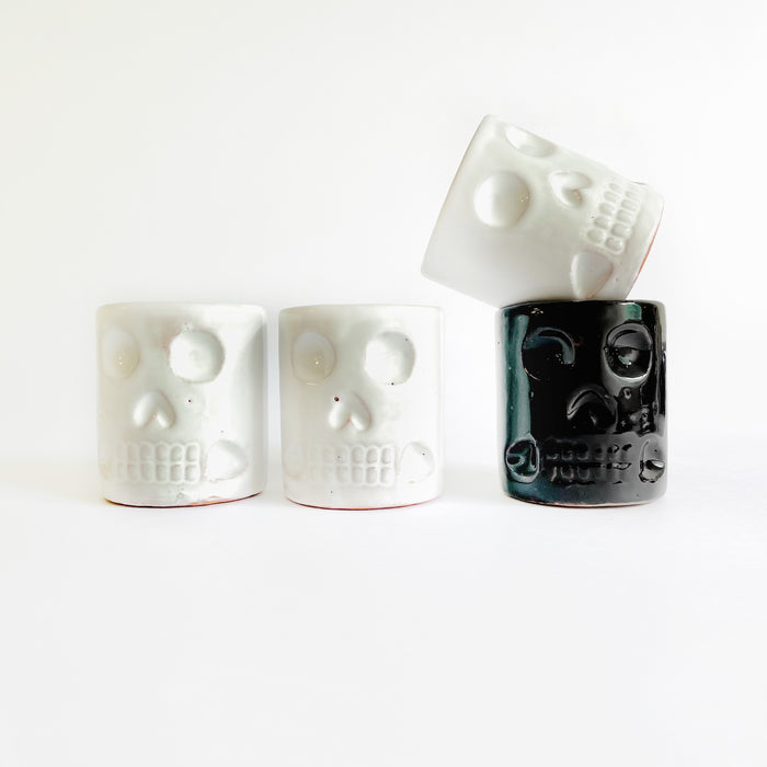 Glazed Clay Calavera Tequila/Mezcal Shot Glass