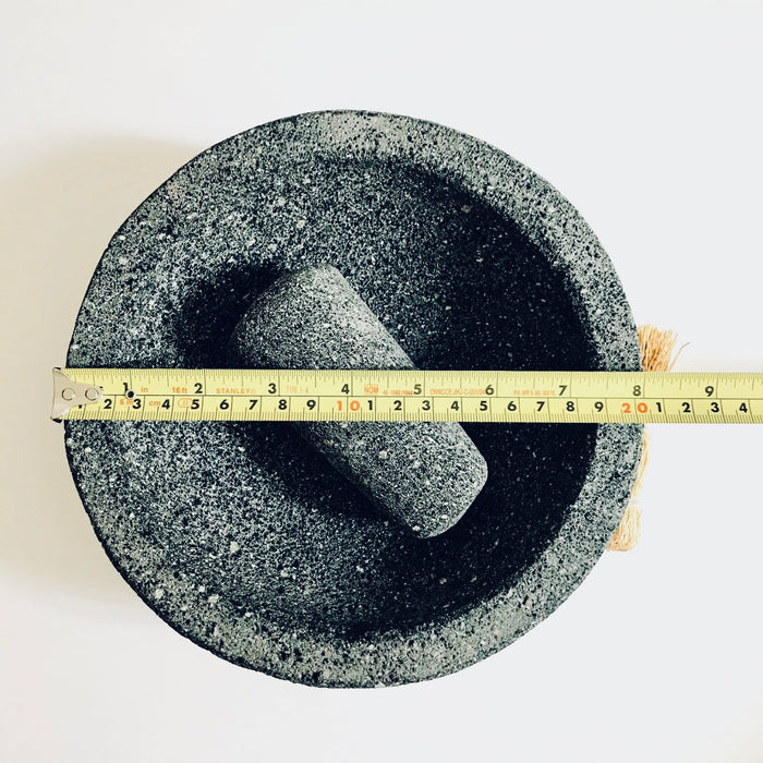 Volcanic Rock Mortar & Pestle - Molcajete - 3 Legged Short - 8”