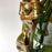 Green Glazed Clay Pitcher with Flower Ornaments