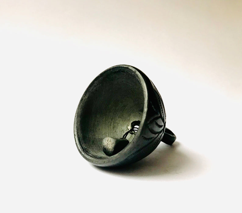Mexico 1492 - Black Clay Bell, smooth or carved, handmade by Oaxacan artisans