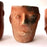 Mexico 1492: Stunning shot glasses with Zapotec profile-shaped ornaments, made from red clay and marked with random flame spots, adding character. Excellent for serving tequila or mezcal. Lead free, unglazed. Thanks to the handmade nature and the flame marks, no two pieces are the same, or even of the same height, which adds a lot of charm and informality. 