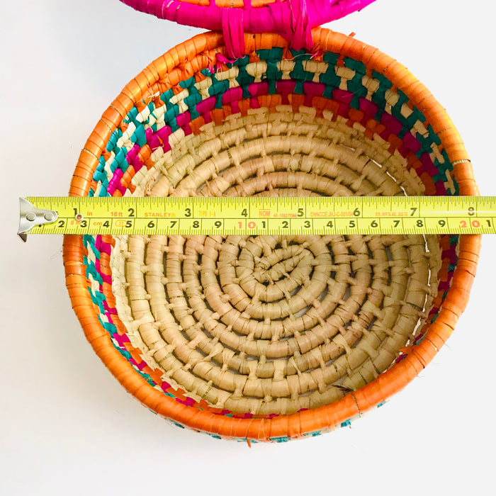 Colorful Palm Fiber Tortillero / Bread Basket
