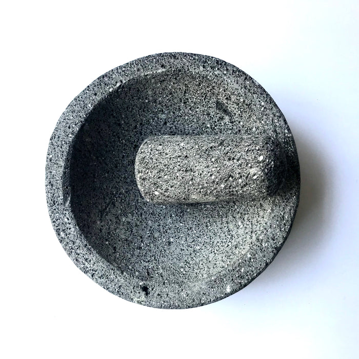 Volcanic Rock Mortar & Pestle - Molcajete - Angular Base - 8”