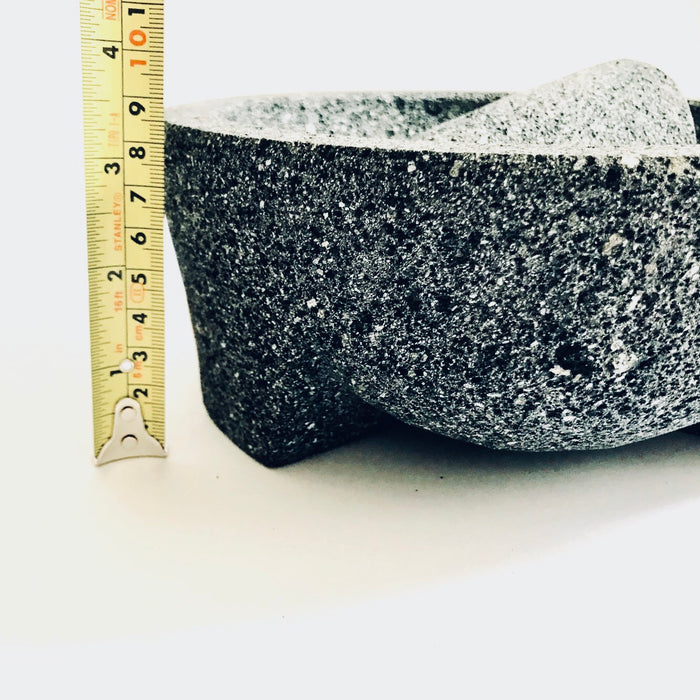 Volcanic Rock Mortar & Pestle - Molcajete - 3 Legged Short - 8”