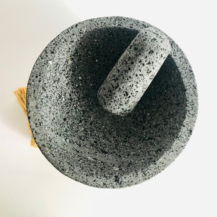 Volcanic Rock Mortar & Pestle - Molcajete - 3 Legged Tall - Classic - 8”