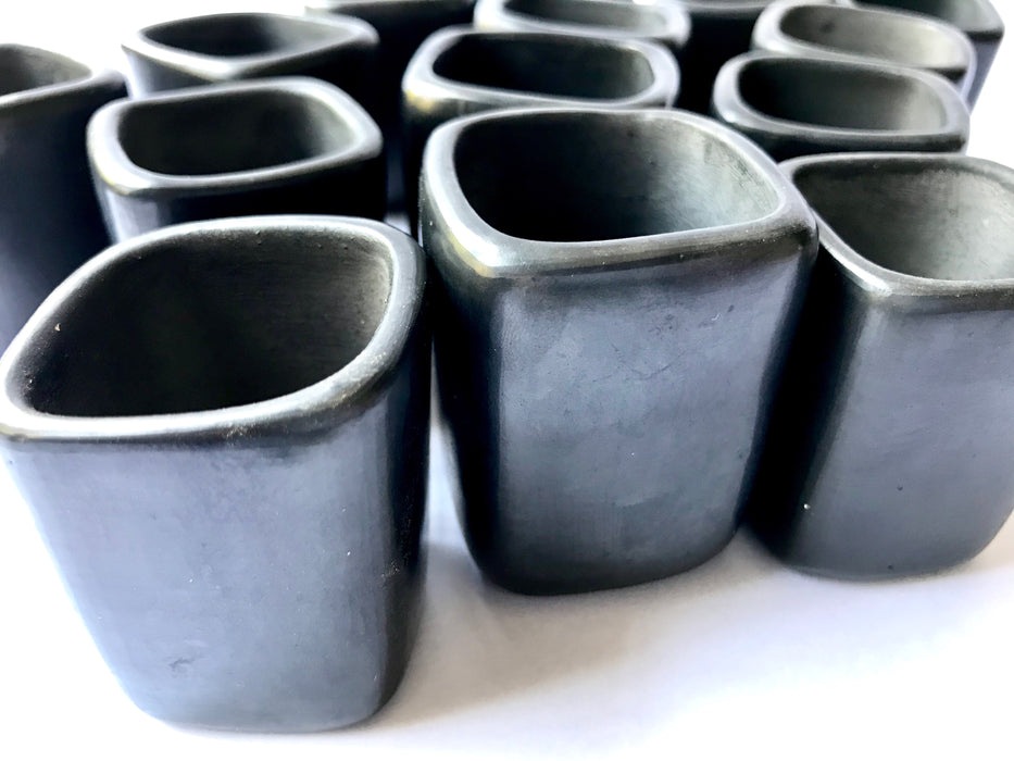 Black Clay Tequila/Mezcal Shot Glasses - Rectangular