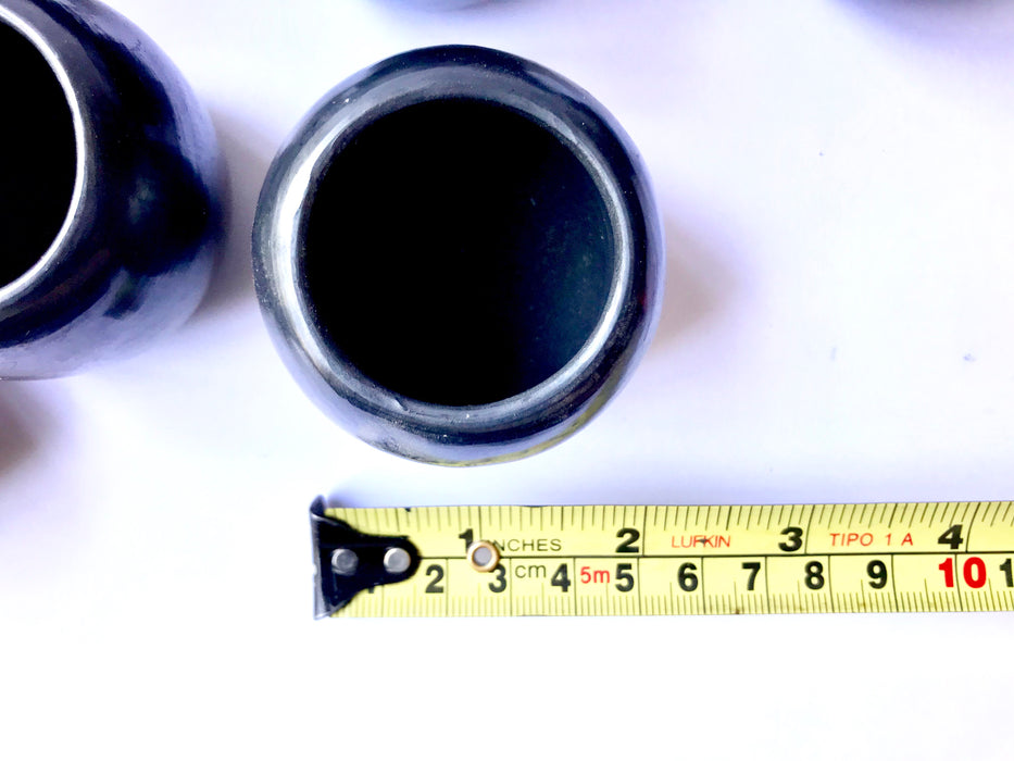 Black Clay Tequila/Mezcal Shot Glasses - Round