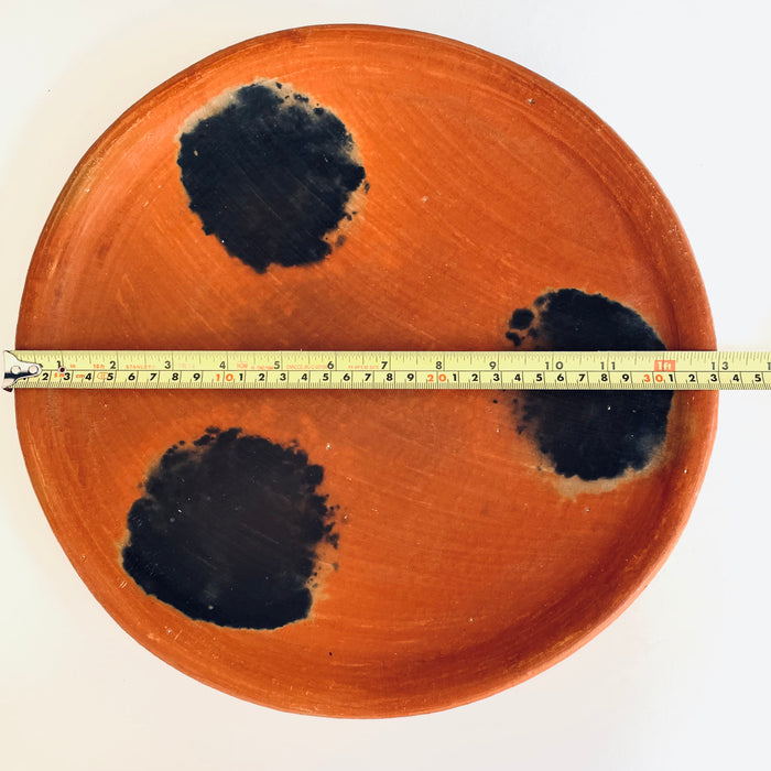 Red Clay Comal with Spots & Stains
