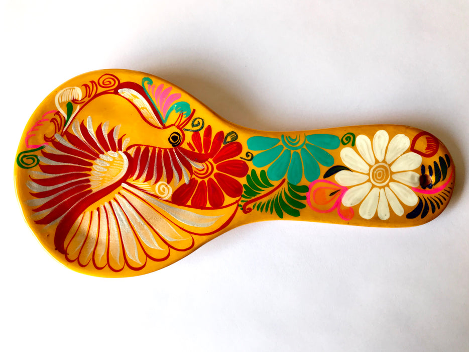 Mexico 1492 - Hand-painted, glazed cooking spoon holder that will lighten any kitchen and inspire your new gourmet masterpieces. Yellow.