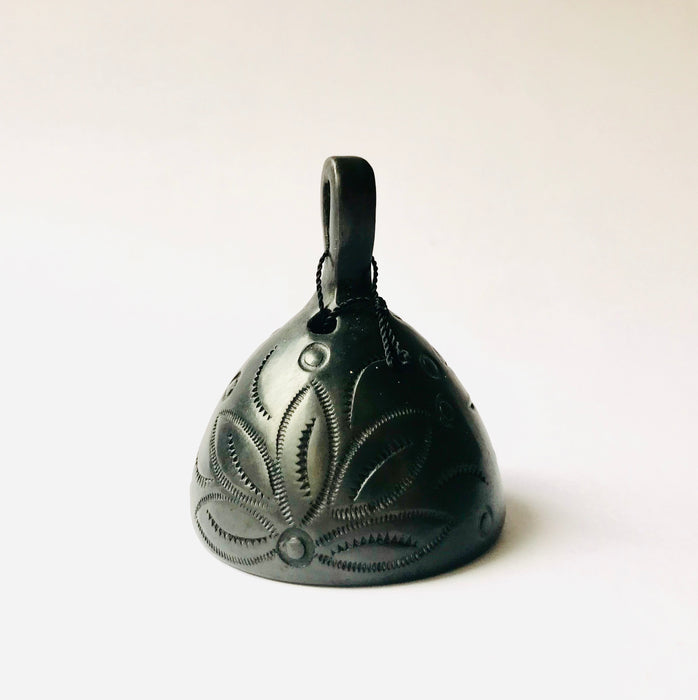 Mexico 1492 - Black Clay Bell, smooth or carved, handmade by Oaxacan artisans