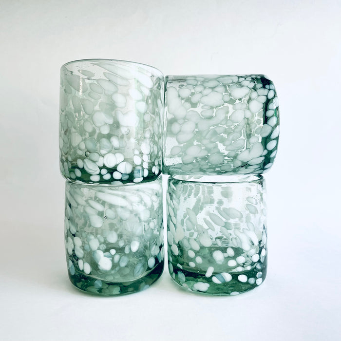 Blown Glass Tumbler With Speckles