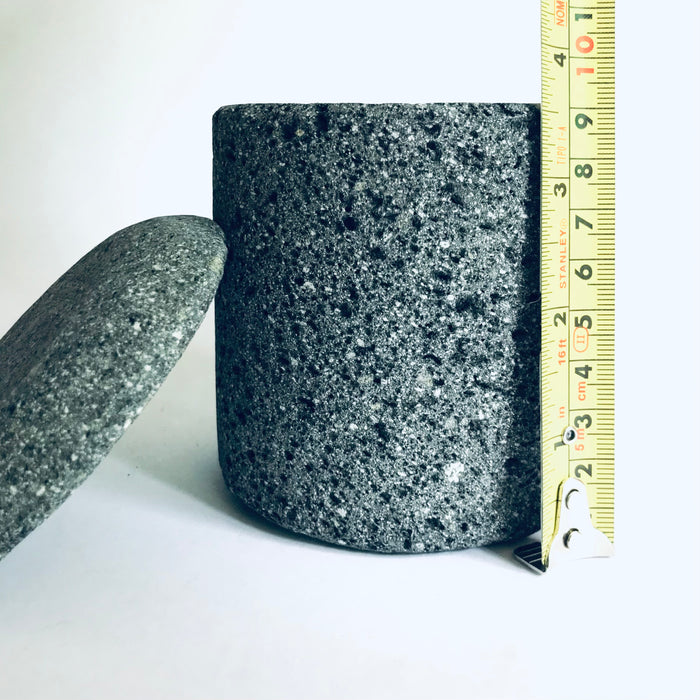 Volcanic Rock Spice Jars with Lids - Set of 3