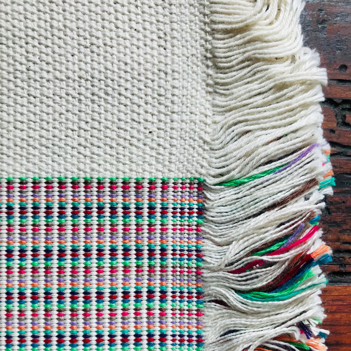 Fine Striped Placemats - Morning/White - Handmade on Pedal Loom - Set of 4