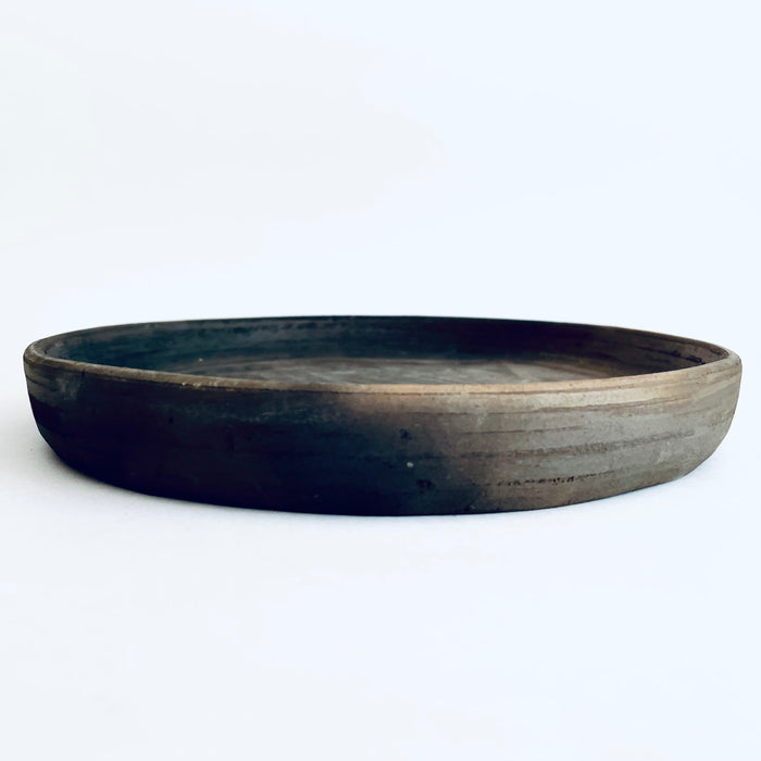 Brown Smoked Clay Plates with High Borders - Medium 8”