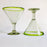 Blown Glass Margarita/Martini Glass With Colored Rim