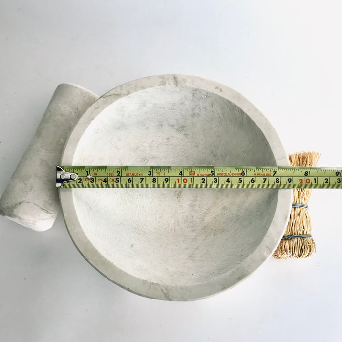 White Maya Stone Mortar & Pestle - Molcajete - 19cm / 7.5”