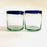 Blown Glass Tumbler With Colored Rim