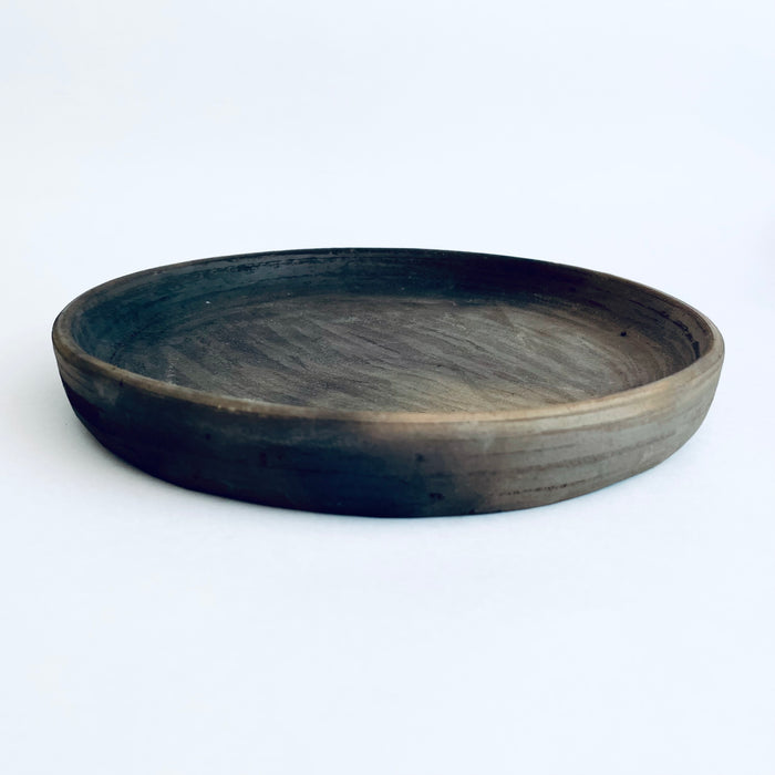 Brown Smoked Clay Plates with High Borders - Medium 8”