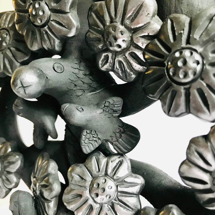 Black Clay Tree of Life Candleholder