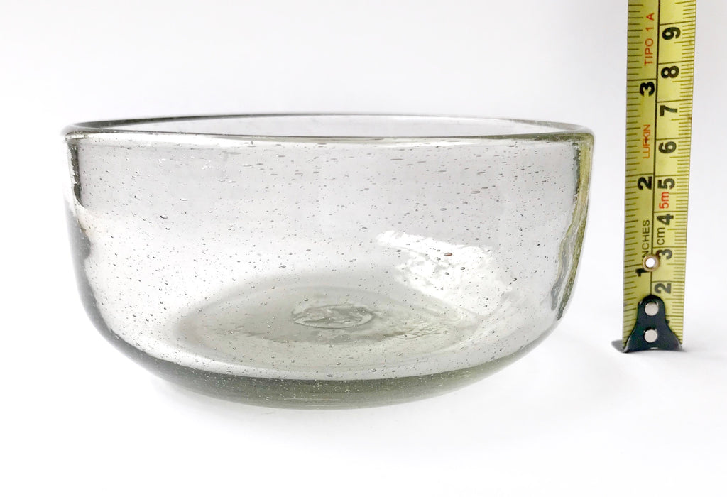 Blown Glass Bowl - Medium - Clear - 5.5”