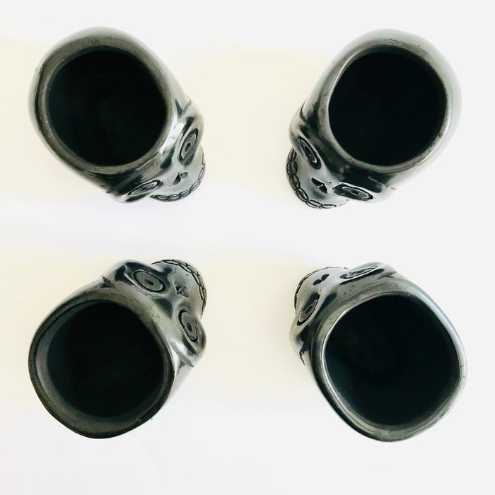 Black Clay Calavera Tequila/Mezcal Shot Glasses