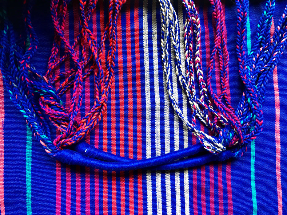 Mexico 1492: Hand-woven on a back-strap loom, by the imaginative artisans in Chiapas, Mexico, with a passion for colors, and a great talent to put those colors together masterfully. Good for any market shopping, plus environment friendly.