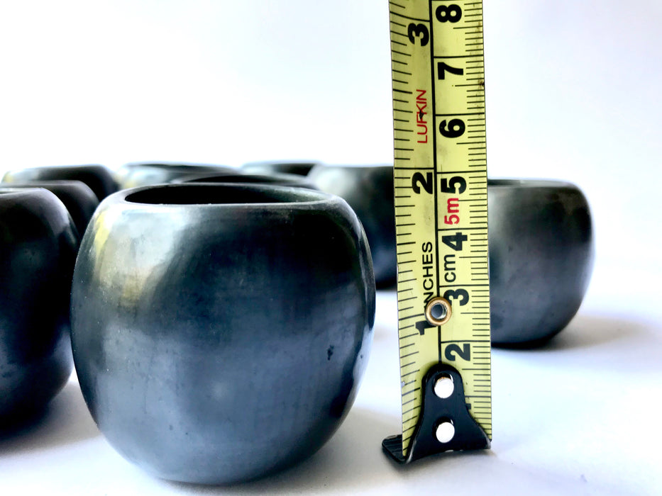 Black Clay Tequila/Mezcal Shot Glasses - Round