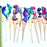 Mexico 1492: Painted Wooden Bird Shaped Picks. Ideal for serving cheese cubes, olives, or appetizers of any kind, but also the lemon slices with tequila, or the orange slices with a smooth, smoky mezcal shot. Colorful, hand-painted, with the bird pattern, this Oaxacan basic utensil, so simple in function but so rich in visual effect, enlightens your reunions like no other pick can.