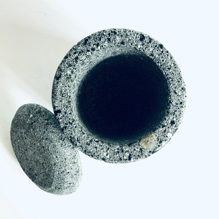 Volcanic Rock Spice Jars with Lids - Set of 3