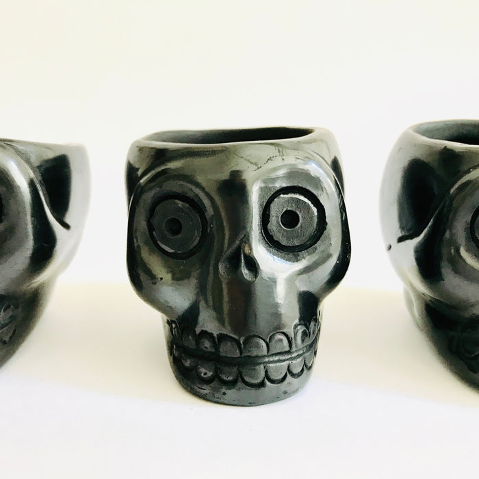 Black Clay Calavera Tequila/Mezcal Shot Glasses