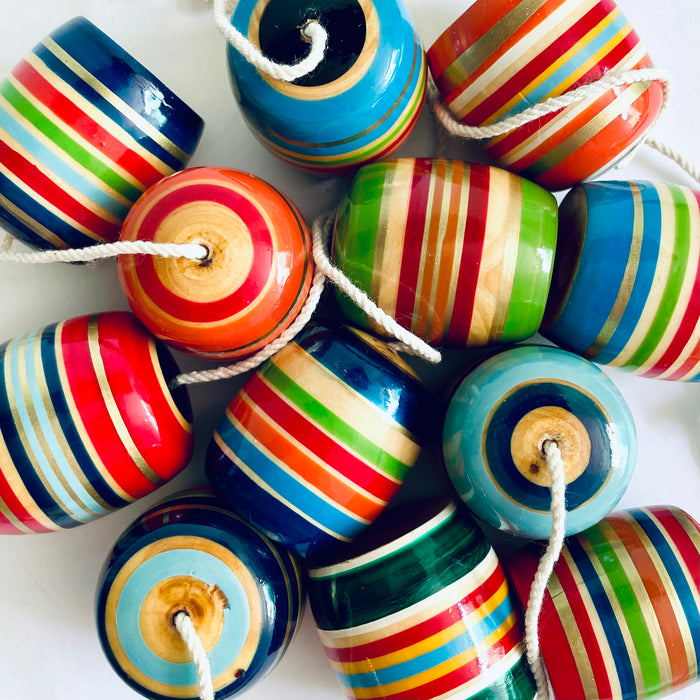 Painted Wooden Balero Napkin Rings - Set of 4