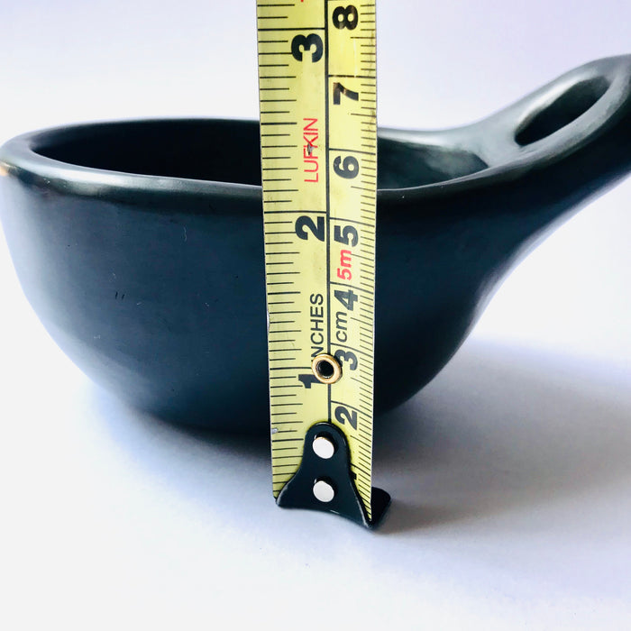 Black Clay Bowl with a Handle