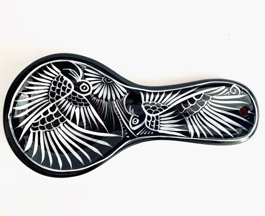 Hand-Painted Glazed Spoon Holder (Spoon Rest)