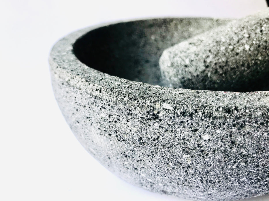 Volcanic Rock Mortar & Pestle - Molcajete - Round Base - 8”