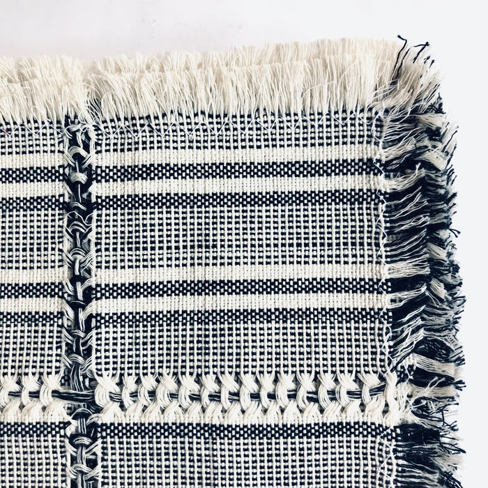 Pedal Loom Handwoven Cotton Napkins - Salt & Pepper - Set of 4