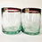 Blown Glass Tumbler With Colored Rim