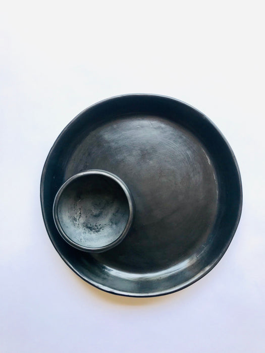 Black Clay Tray for Serving Shot Glasses, Copitas and Jícaras