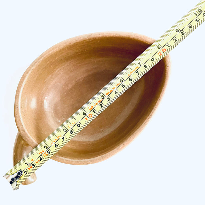 Burnished Clay Leaf Salsa Bowl - Tan