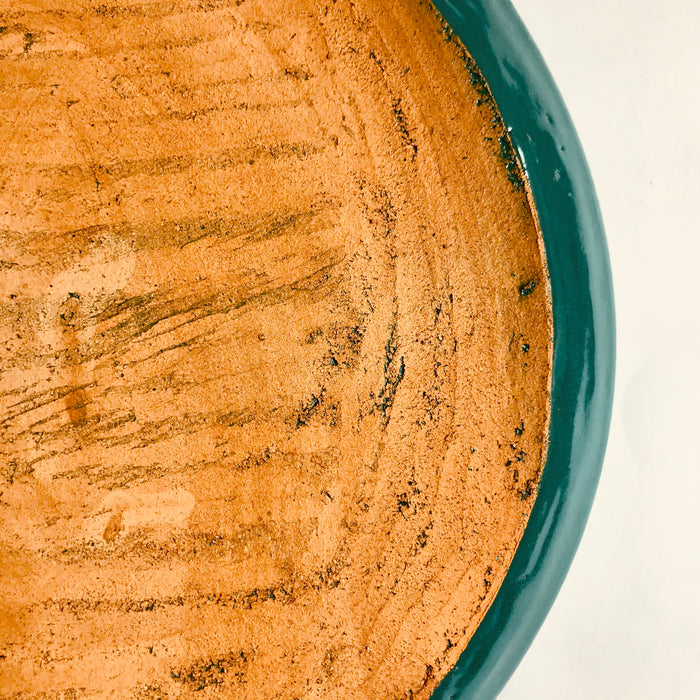 Glazed Clay Plate - Large - Peacock Turquoise