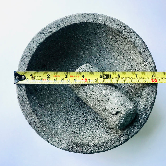Volcanic Rock Mortar & Pestle - Molcajete - Round Base - 8”