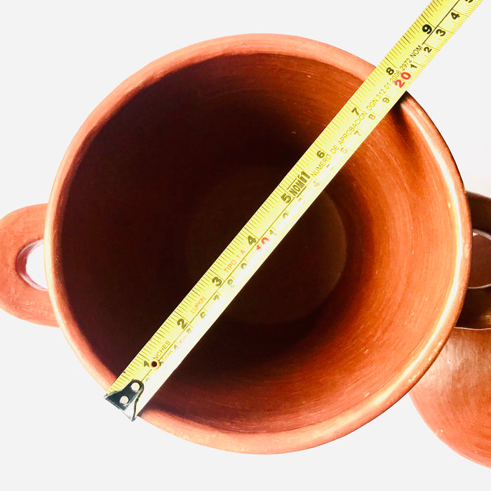 Red Clay Lidded Jar with Handles