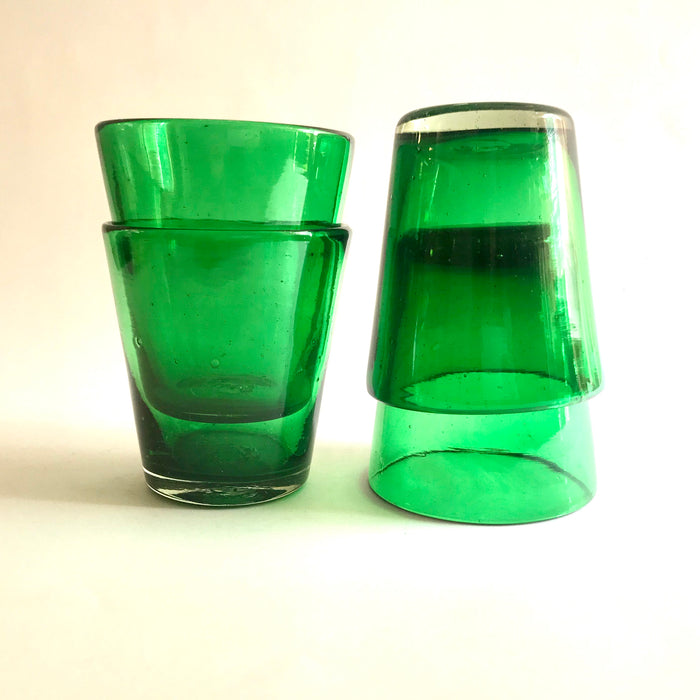 Blown Glass Conical Tumblers - Set of 4