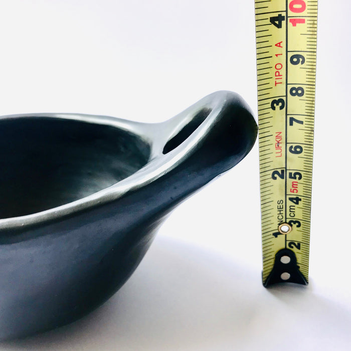 Black Clay Bowl with a Handle