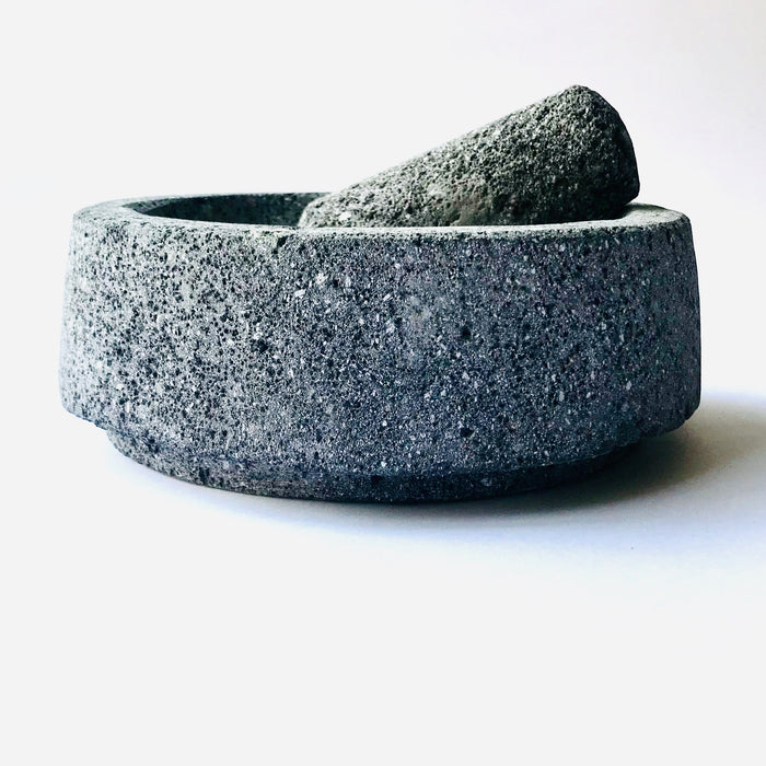 Volcanic Rock Mortar & Pestle - Molcajete - Angular Base - 8”