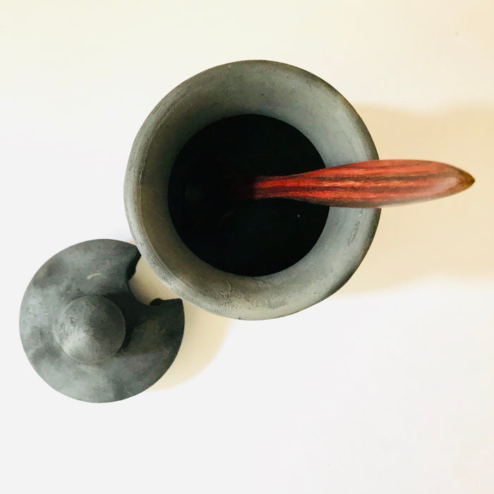 Black Clay Jar for Worm Salt - Matte