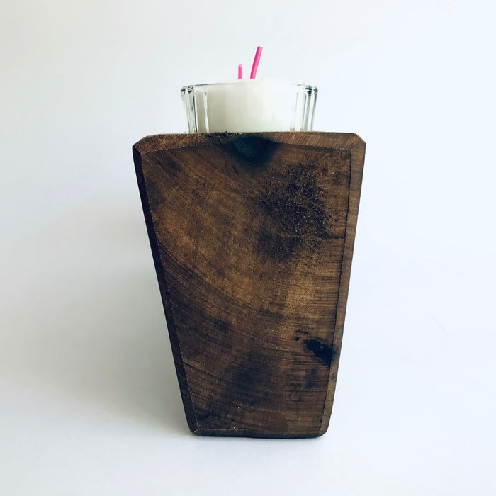 Mango Wood Antique Piloncillo Mold - 4 Holes Candle Holder