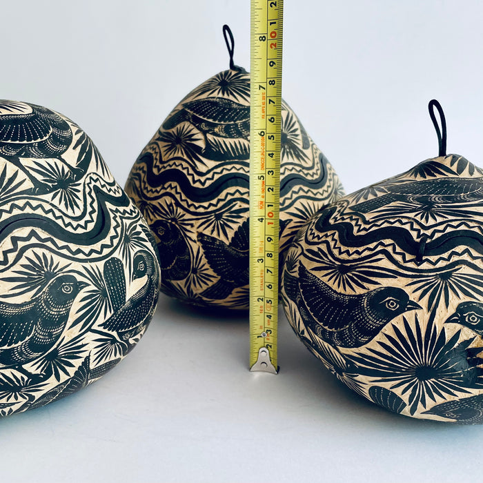 Black Carved Gourd Tortillero