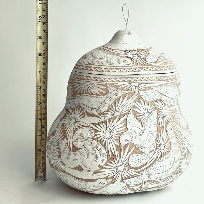 White Carved Gourd Tortillero